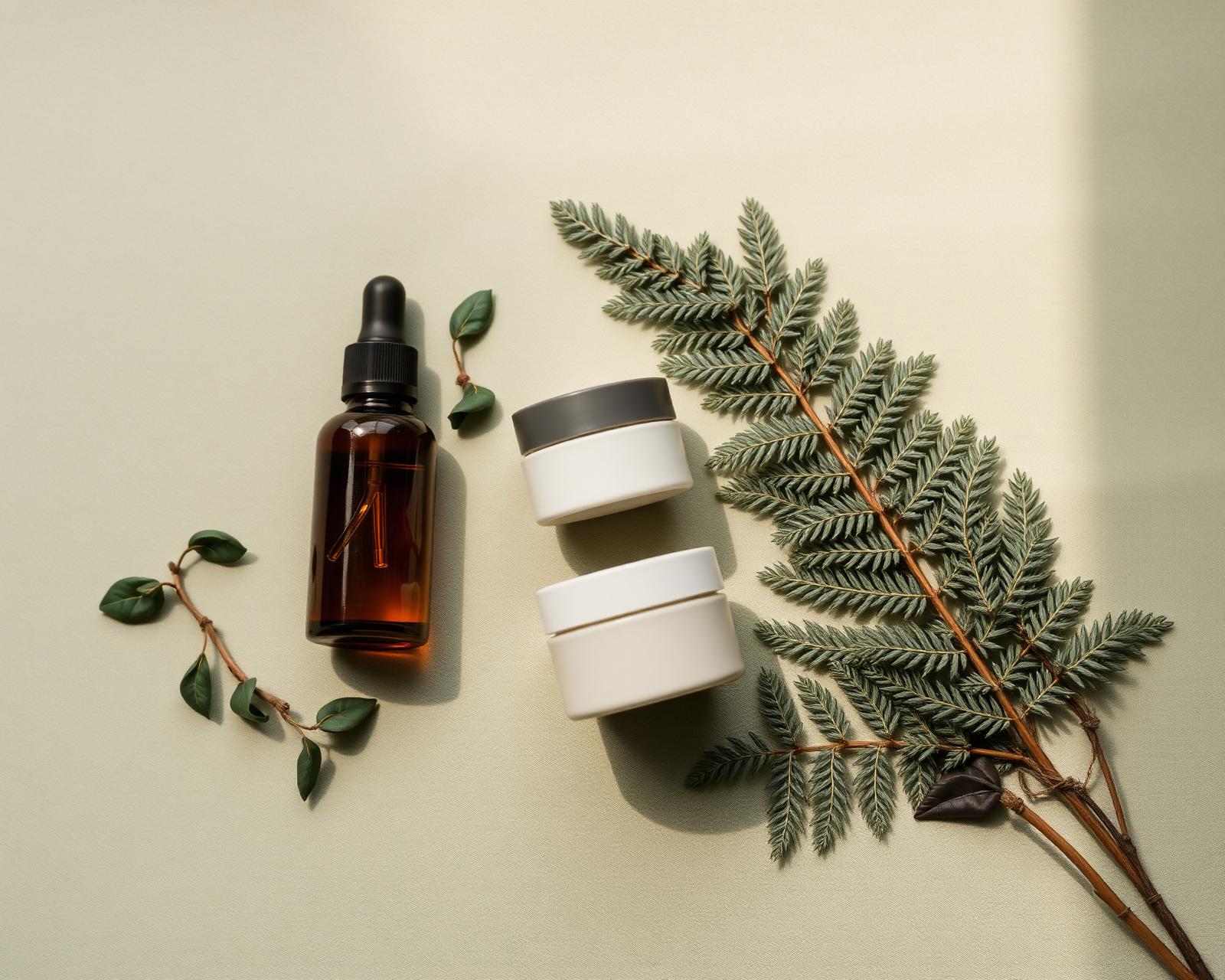 Botanical cosmetics arrangement